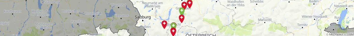 Kartenansicht für Apotheken-Notdienste in der Nähe von Gmunden (Oberösterreich)